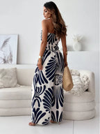 Printed Strapless Wide-leg Jumpsuit (2)
