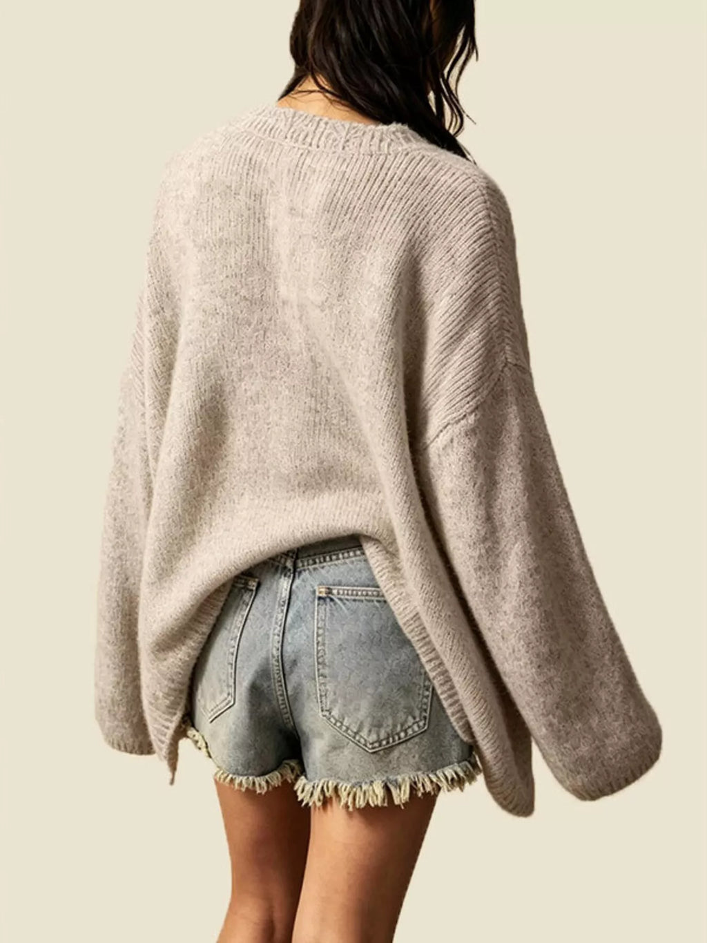 V-neck Button-down Knit Cardigan (13)