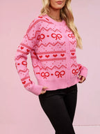 Bowknot Pattern Knit Cardigan (2)