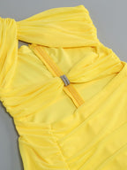 Twist Wrap Chest Solid Color Dress photo 12