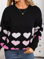 Valentine's Day Heart Pattern Crew Neck Sweater (17)