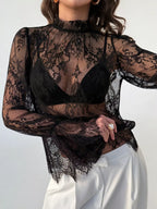 Lace Flounce Sleeve Top (3)