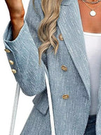 Double-breasted Lapel Collar Blazer (9)