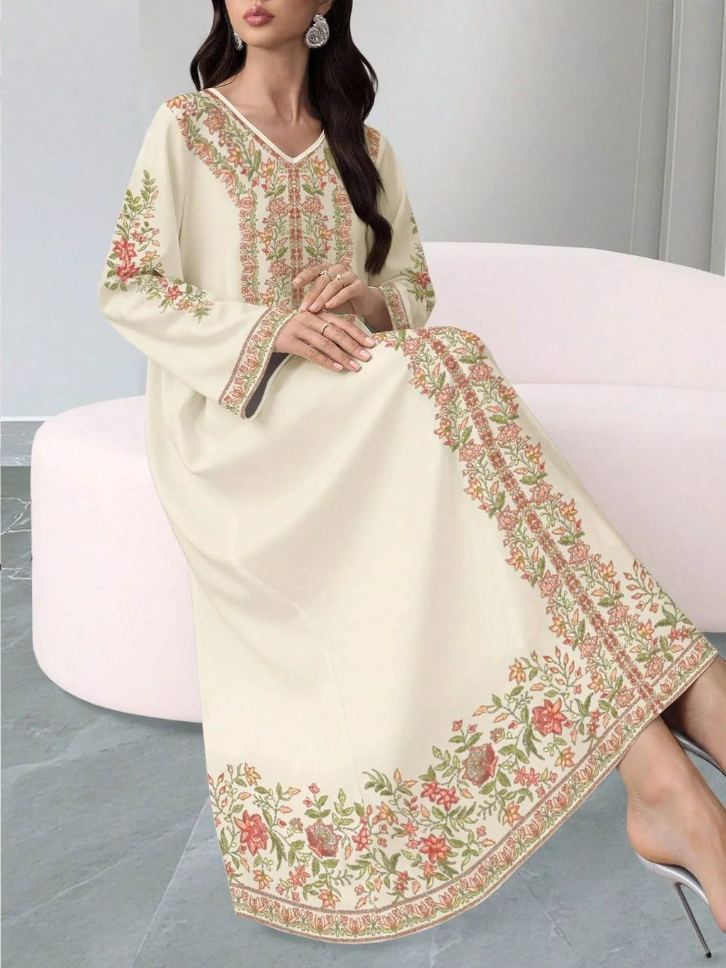 Floral Long Sleeve Maxi Dress (3)