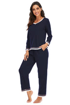 V-neck Top Pants Lounge Set (8)