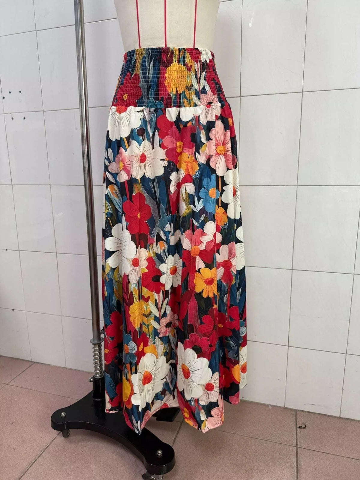 Floral Print High-waisted Maxi Skirt (5)