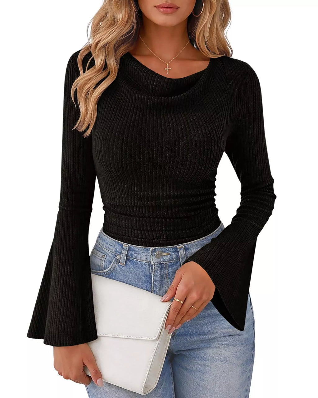 Ribbed Bell Sleeve T-shirt (4)