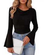 Ribbed Bell Sleeve T-shirt (4)