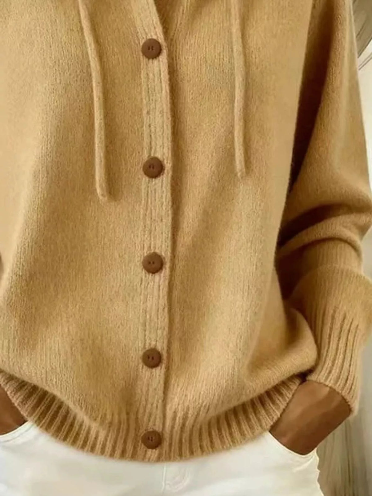 Full Size Hooded Button-down Knit Cardigan Plus (12)