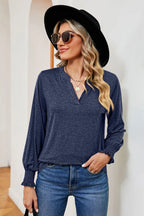 Notched Lantern Sleeve T-shirt (13)