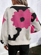 Floral Pattern Round Neck Sweater (8)