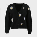 Flower Button Front Dropped Shoulder Cardigan (6)