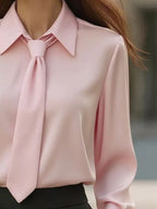 Collared Neck Long Sleeve Blouse (6)