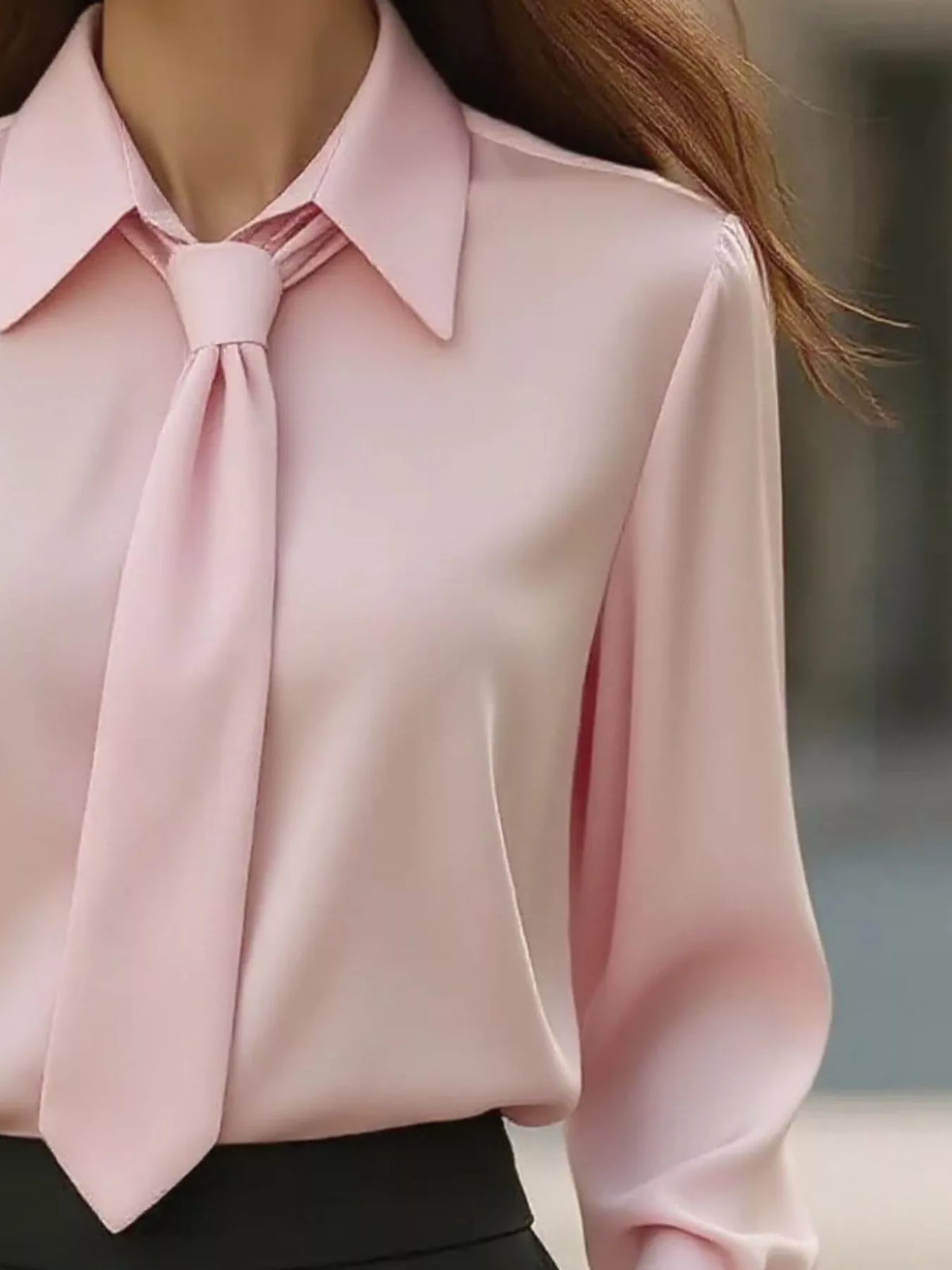 Collared Neck Long Sleeve Blouse (6)
