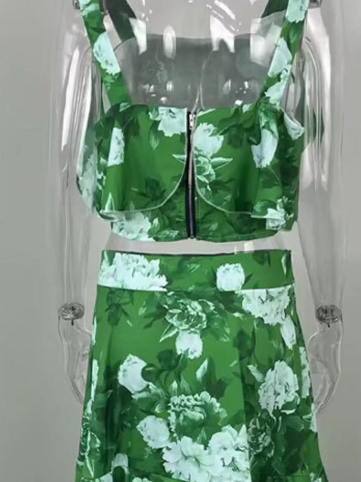 Floral Print Ruffle Cami Skirt Two-piece Set (10)