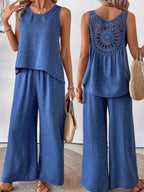 Round Neck Tank Pants Set (9)