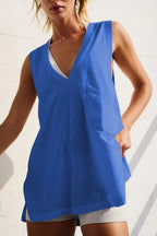 Side Slit V-neck Tank (11)