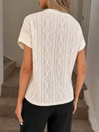 Diamond Pattern Round Neck Top (2)