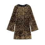 Long Sleeve Round Neck Sequins Dress photo 2