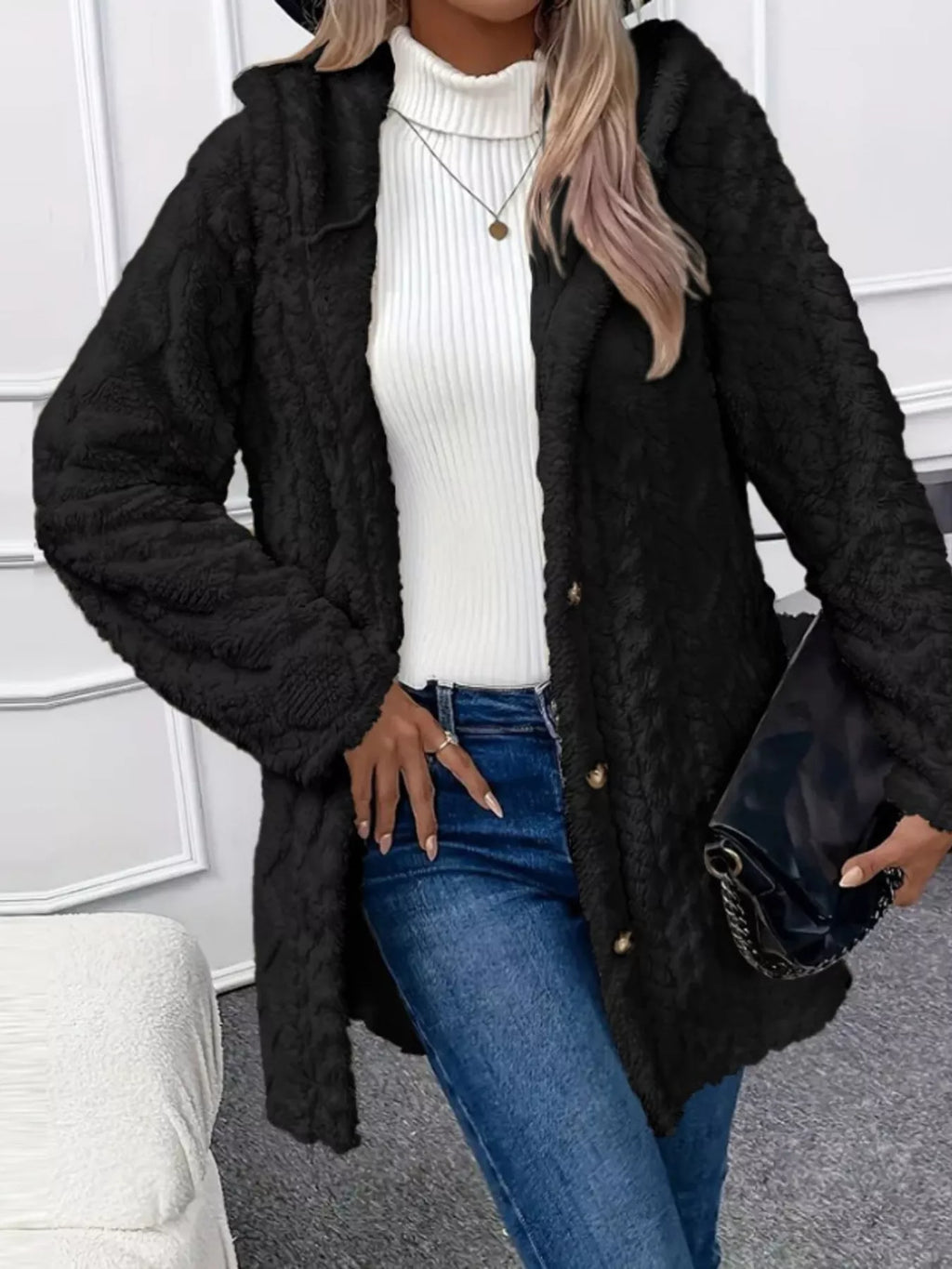 Full Size Button-down Hooded Outerwear Plus (13)