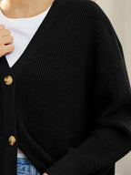 Button Down V-neck Long Sleeve Cardigan (18)