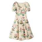 French Vintage High Waist Dress variant CJLY176140201AZ|CJLY176140202BY|CJLY176140203CX|CJLY176140204DW