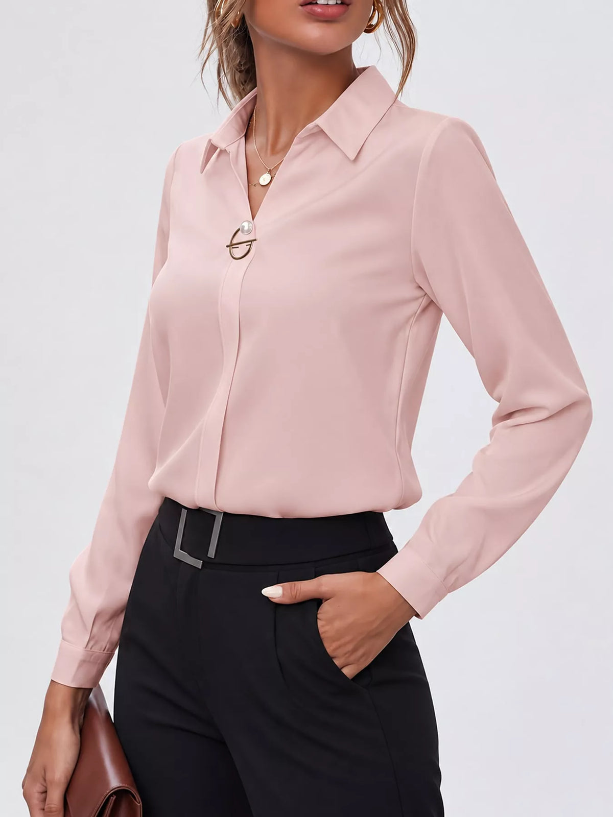 Long Sleeve Satin Blouse (35)