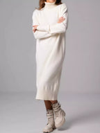 Turtleneck Ribbed Knit Sweater Dress (9)