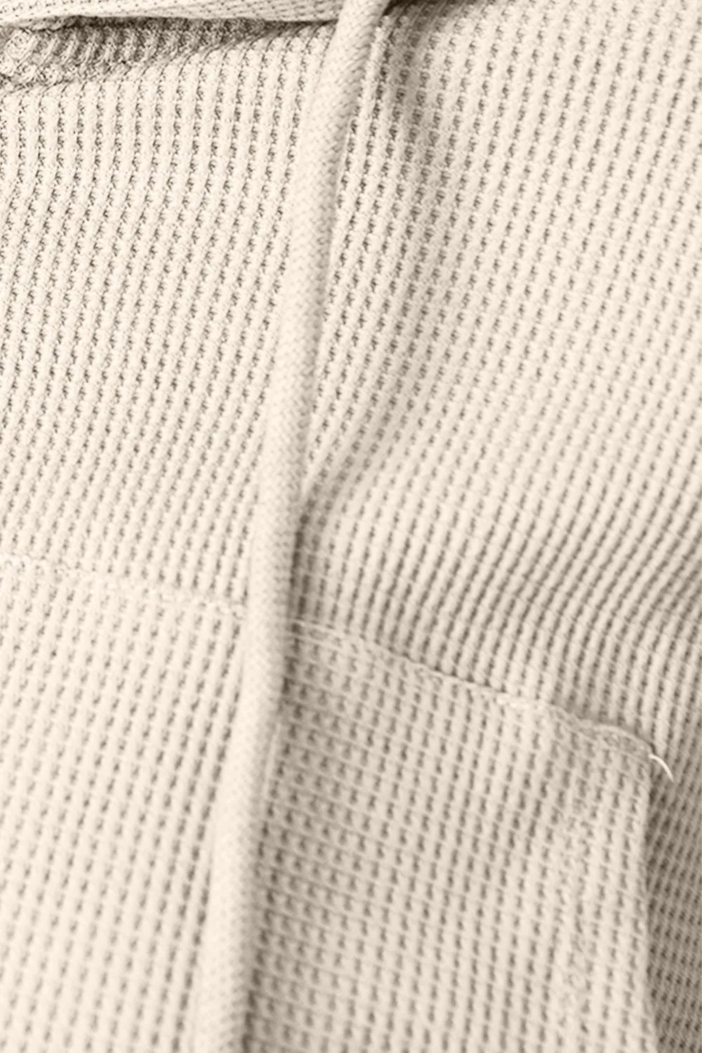 Waffle-knit Drawstring Zip Up Hoodie (16)