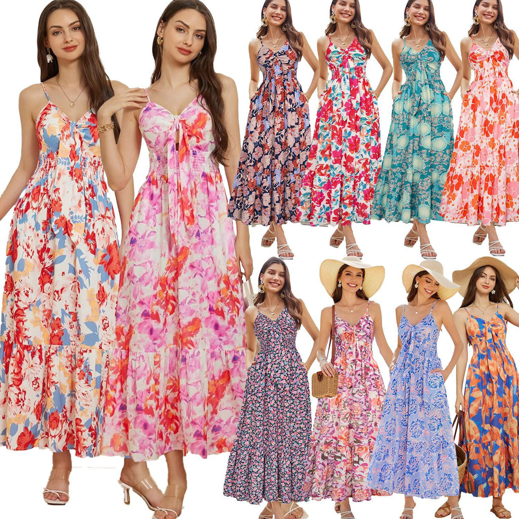 Bohemian Print Slip Dress Vacation photo 4