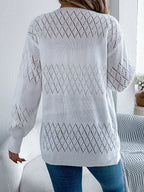Openwork Open Front Long Sleeve Cardigan (12)