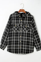 Plaid Button Up Long Sleeve Hooded Jacket (17)