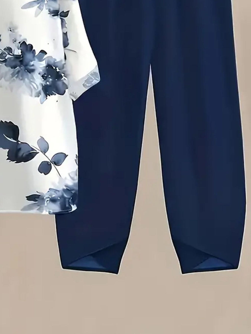 Printed Half Sleeve Top Pants Set (3)