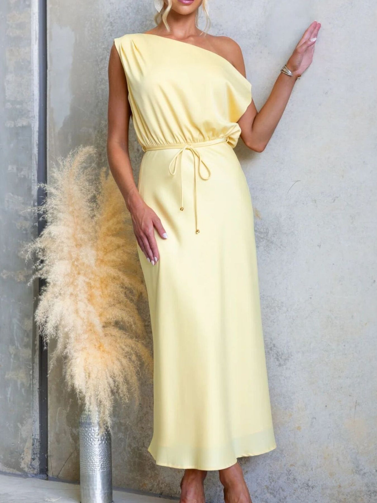 One-shoulder Tied Midi Dress (22)