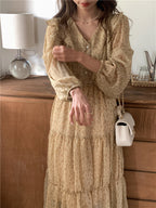 Retro Elegance Chiffon Midi Dress photo 2