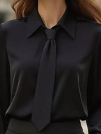 Collared Neck Long Sleeve Blouse (8)