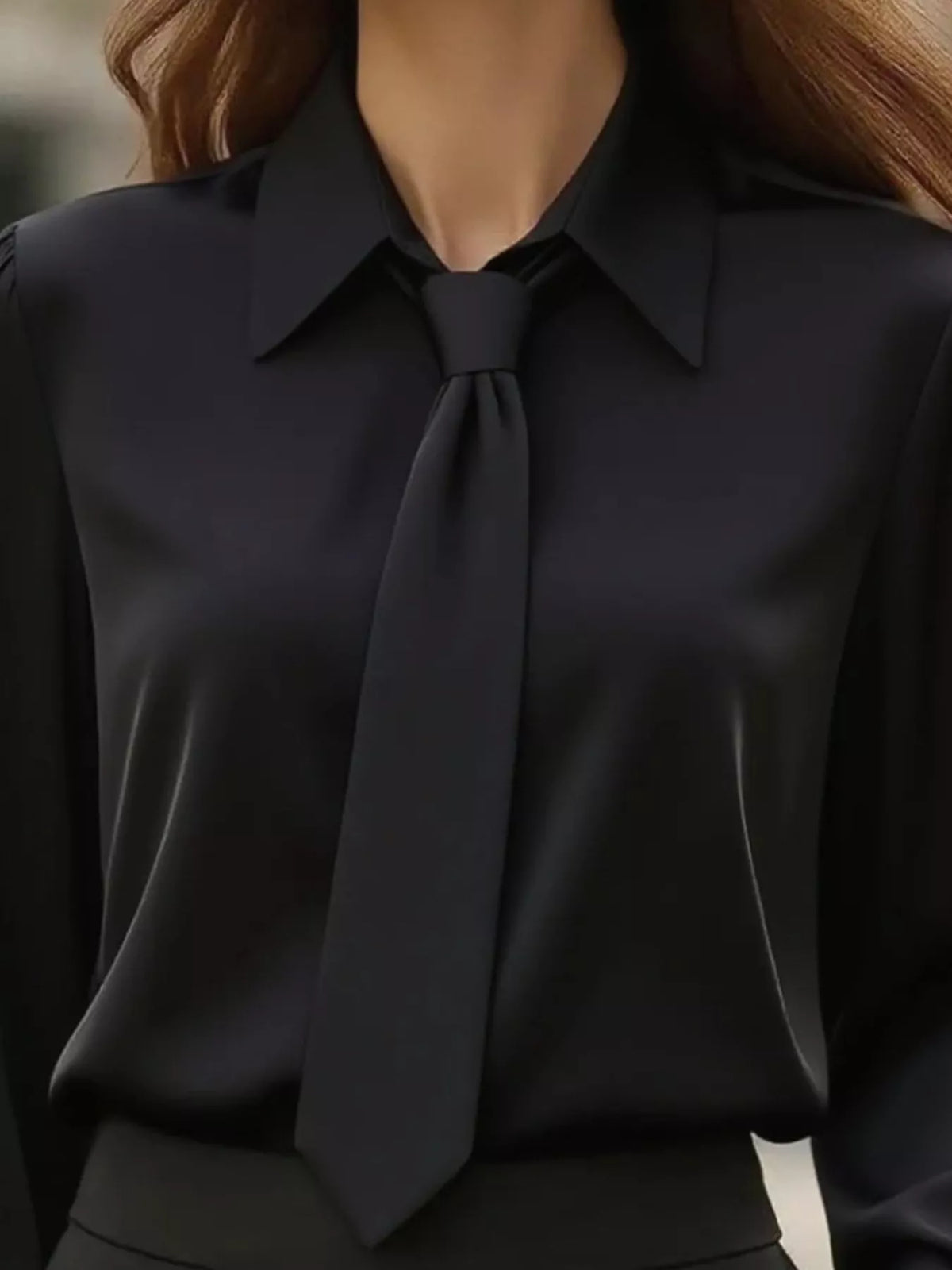 Collared Neck Long Sleeve Blouse (8)