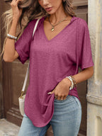 Casual Short Sleeve Hooded T-shirt (14)