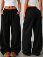 Elastic Waist Wide-leg Sweatpants (9)