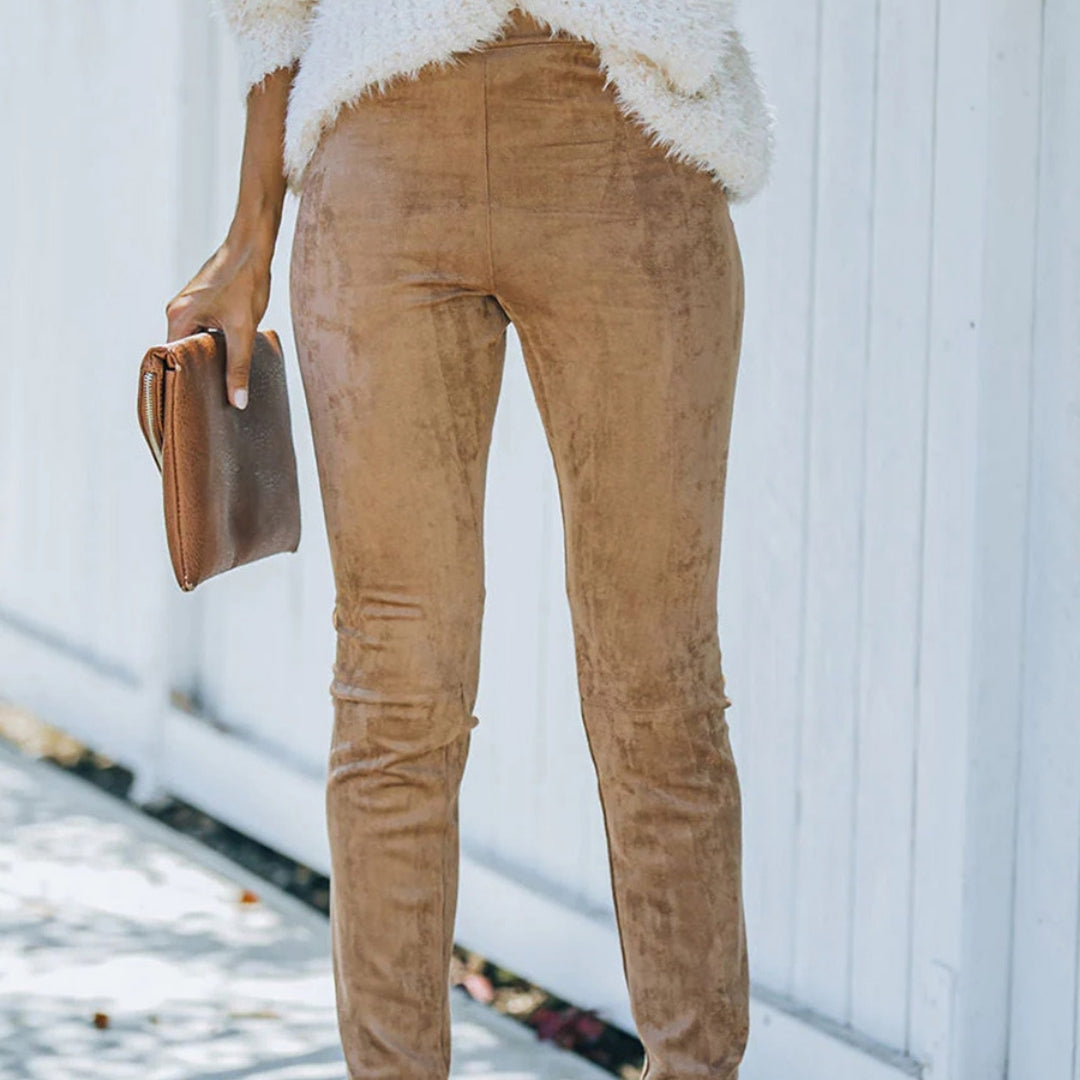 European American Simple Versatile Faux Fur Cropped Trousers photo 11