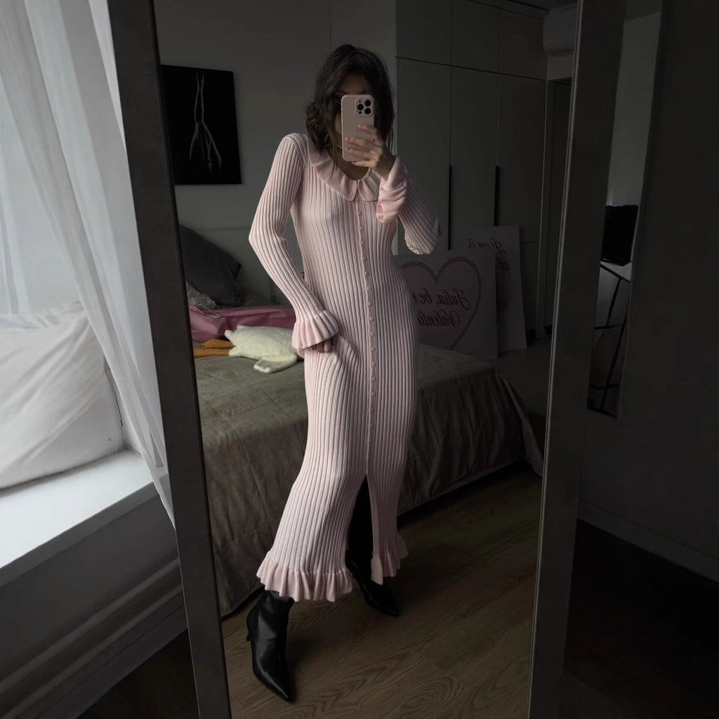 French Dress Sweet Ruffled Long Sleeve photo 2