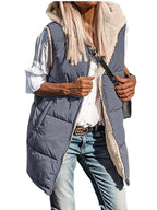 Full Size Hooded Sherpa-lined Puffer Vest Coat Plus (2)