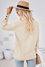 V-neck Long Sleeve Blouse (6)