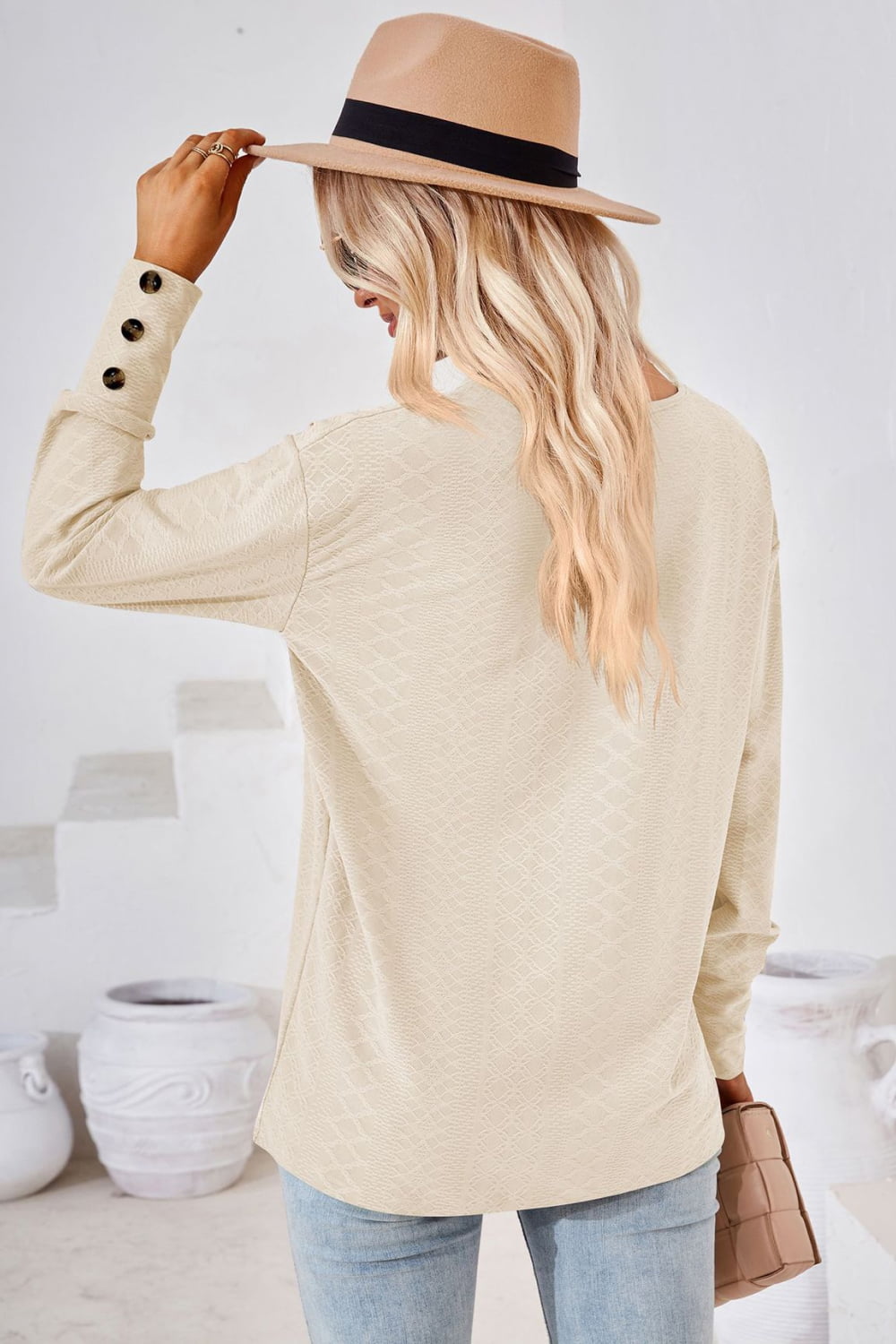 V-neck Long Sleeve Blouse (6)