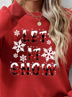 Let It Snow Round Neck Long Sleeve Sweatshirt (11)