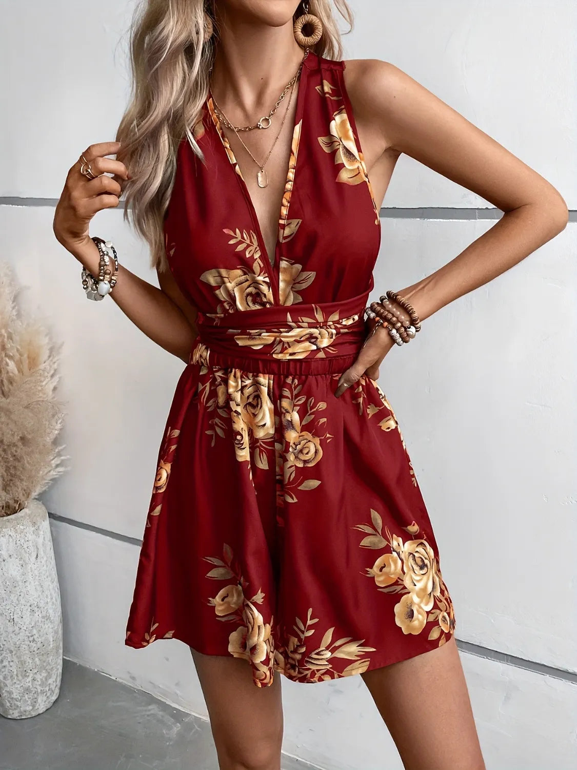 Crisscross Back Printed Romper (6)