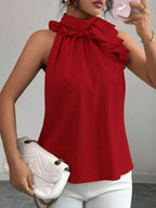 Ruffle High Neck Sleeveless Top (16)