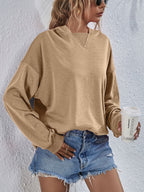 Dropped Shoulder Slit Hoodie (20)