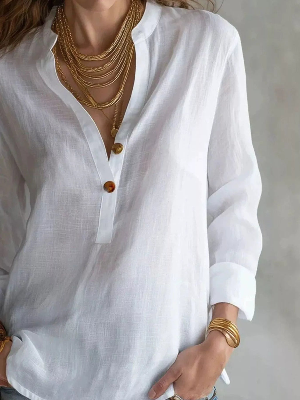 Button Detail Long Sleeve Blouse (6)