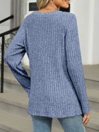 Ribbed Round Neck Long Sleeve Top (6)
